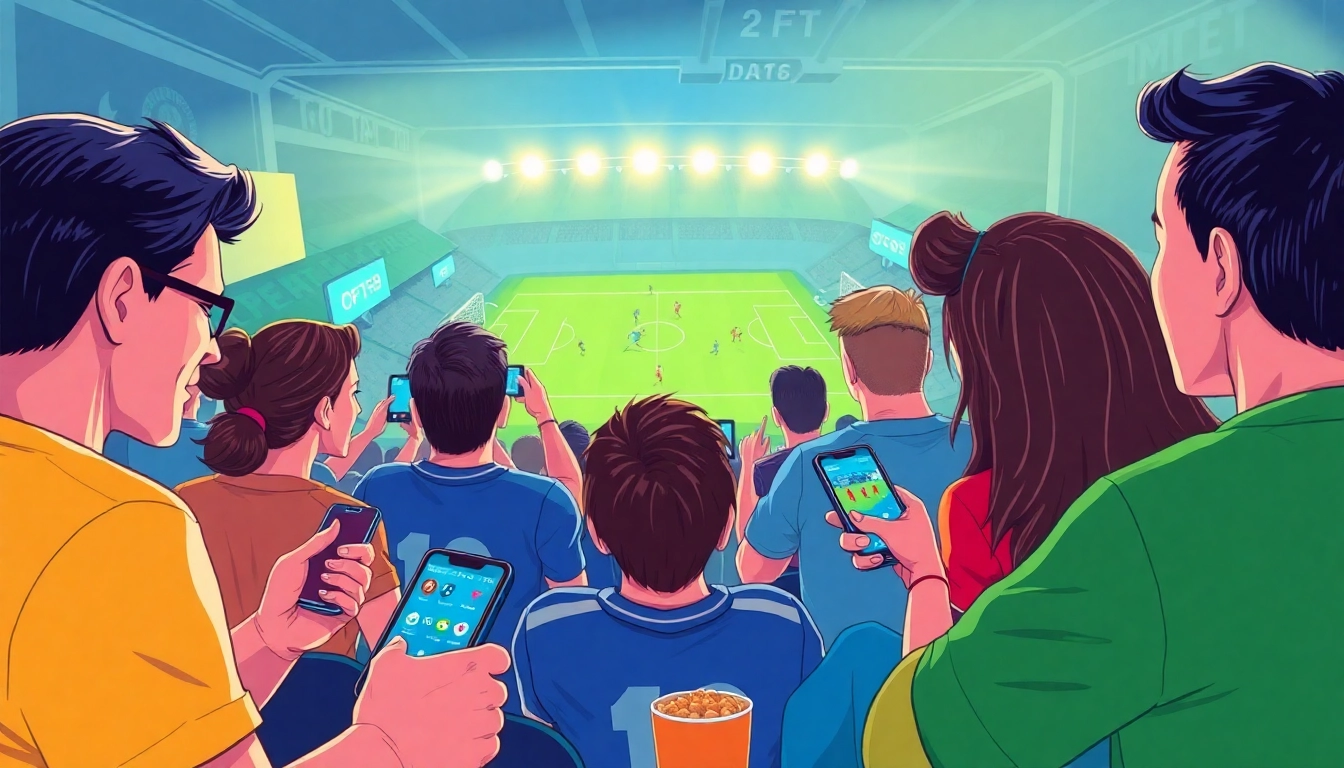 Fans enjoying live football streaming on joemadfan.com with excitement and community spirit.