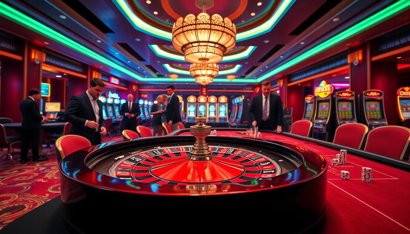 Experience thrilling gameplay at mb66.nyc with vibrant poker tables and roulette wheels.