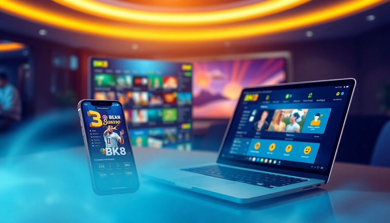 Online gambling experience featuring BK8 gaming platform interface.