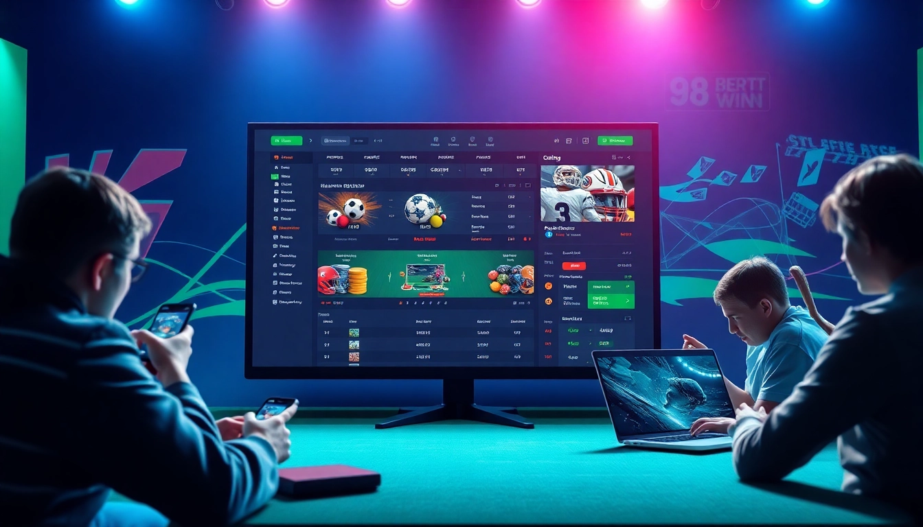 Engaging online betting scene at 98winwin.live showcasing a modern interface and diverse users.