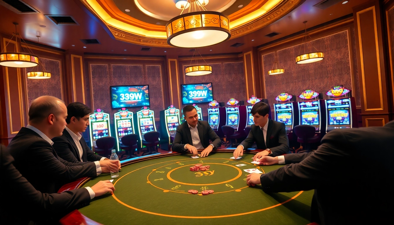 Engaging poker game at 399W, showcasing vibrant casino atmosphere and digital gaming excitement.