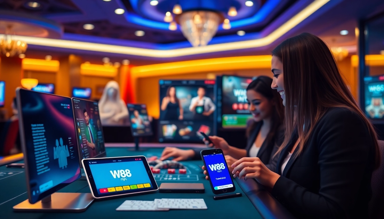 Engaging online betting experience at w88.nyc showcasing various gaming options in a modern layout.