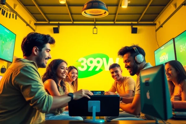Interactive gaming scene on 399W, showcasing vibrant user engagement and creativity.