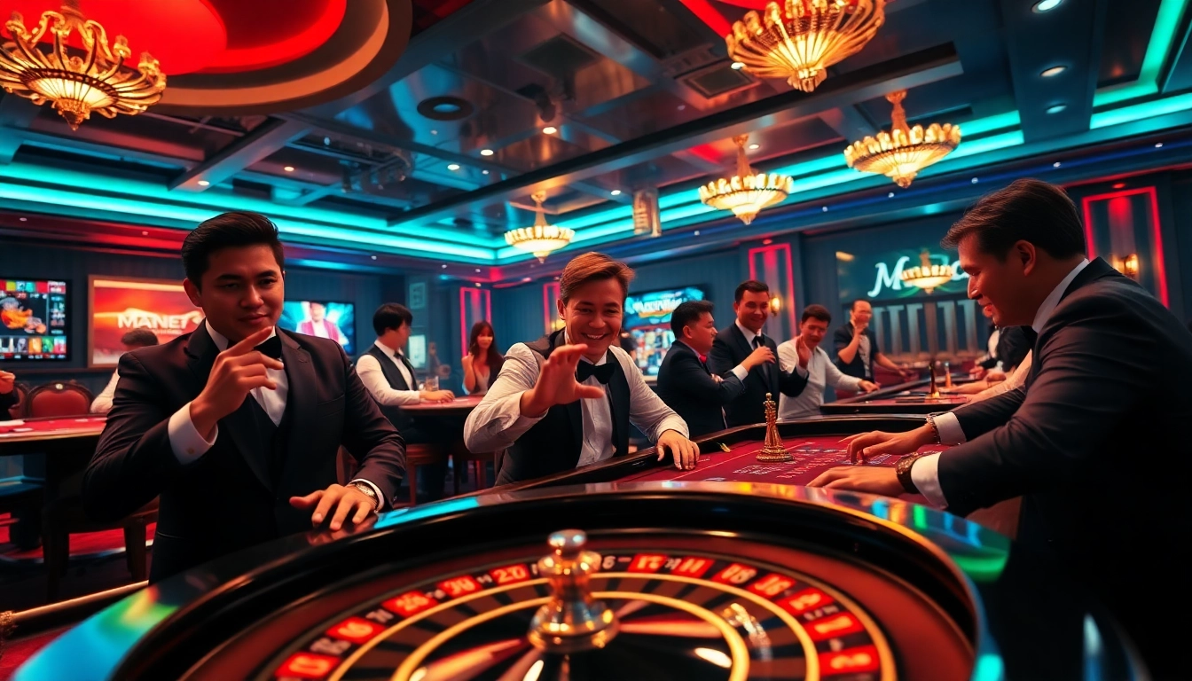 Exciting live casino scene at m88.com.mx with players engaged in blackjack and roulette.
