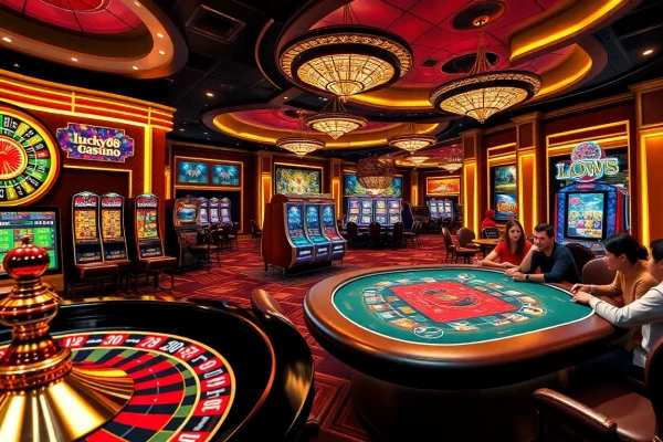 Experience thrilling gameplay at lucky88 com featuring luxurious casino tables and exciting slot machines.