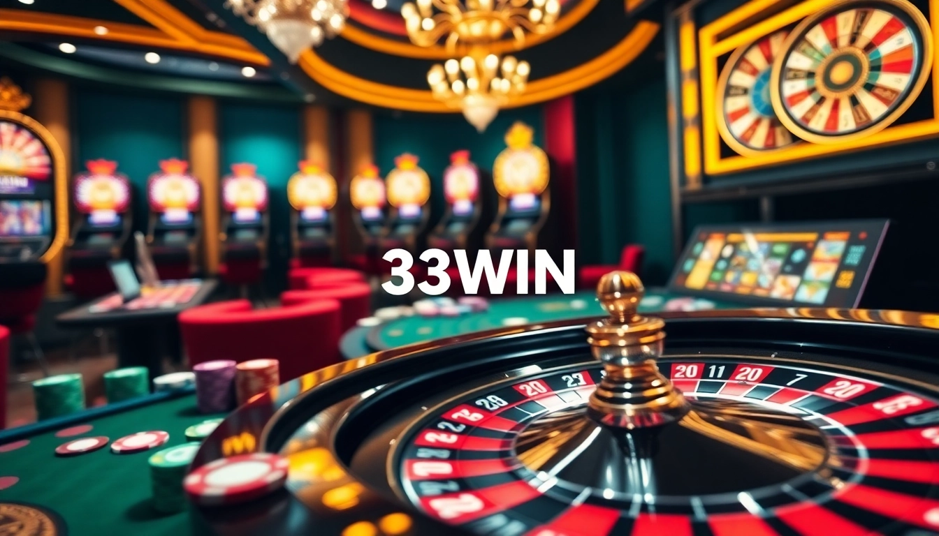 Experience the thrill of winning at 33WIN with vibrant casino games and poker action.