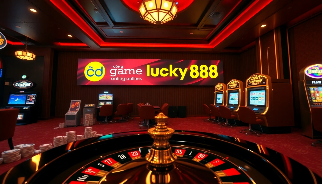Catch the exhilarating moment at cổng game lucky88 with vibrant casino elements inviting players to join.