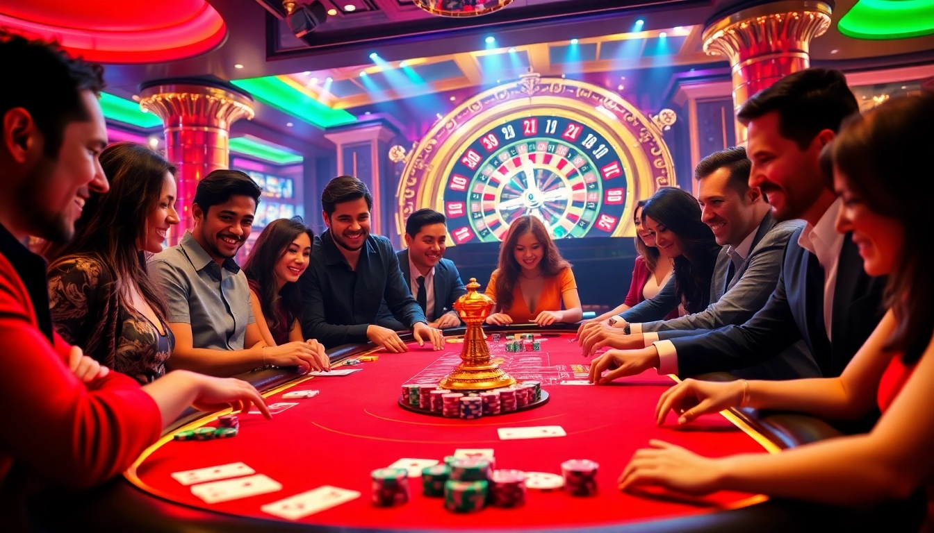 Exciting casino action at 789club with vibrant poker chips and gaming tables