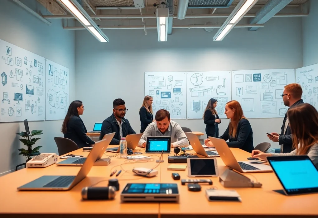 Ruang kerja inovatif yang menampilkan misi surya88 untuk pengusaha teknologi.