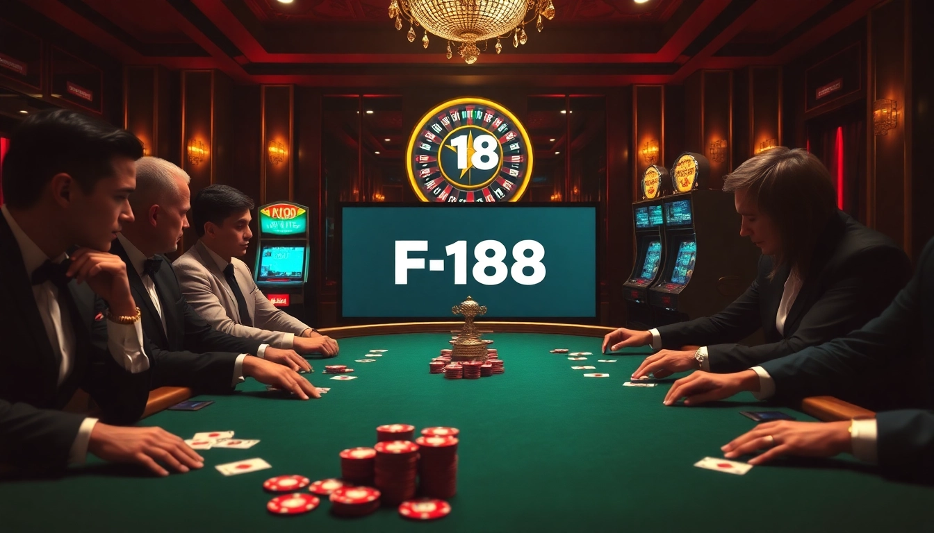 Experience F168's luxury gambling ambiance with poker chips and cards at a high-stakes table.