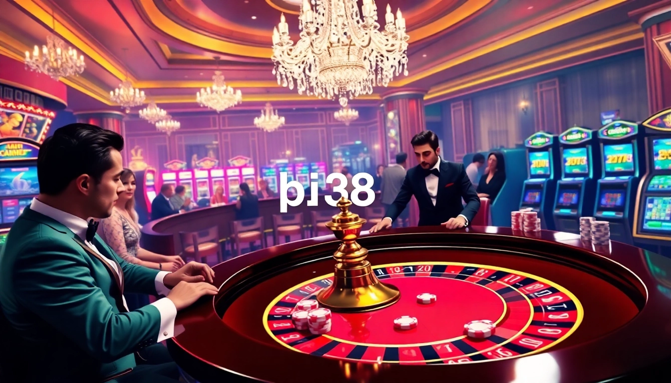 Experience the thrill of betting with BJ38 at an upscale casino table.