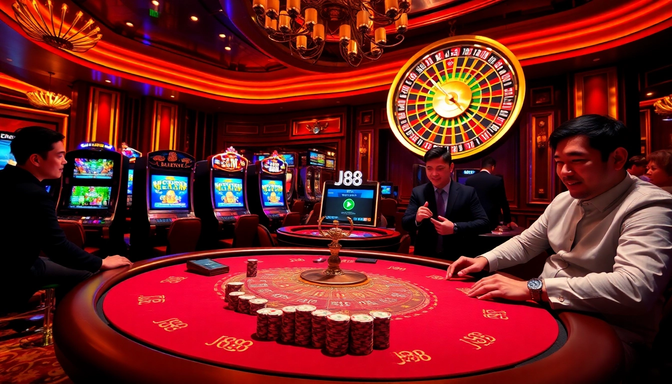 Experience the thrill of J88 casino with engaging poker and betting action.