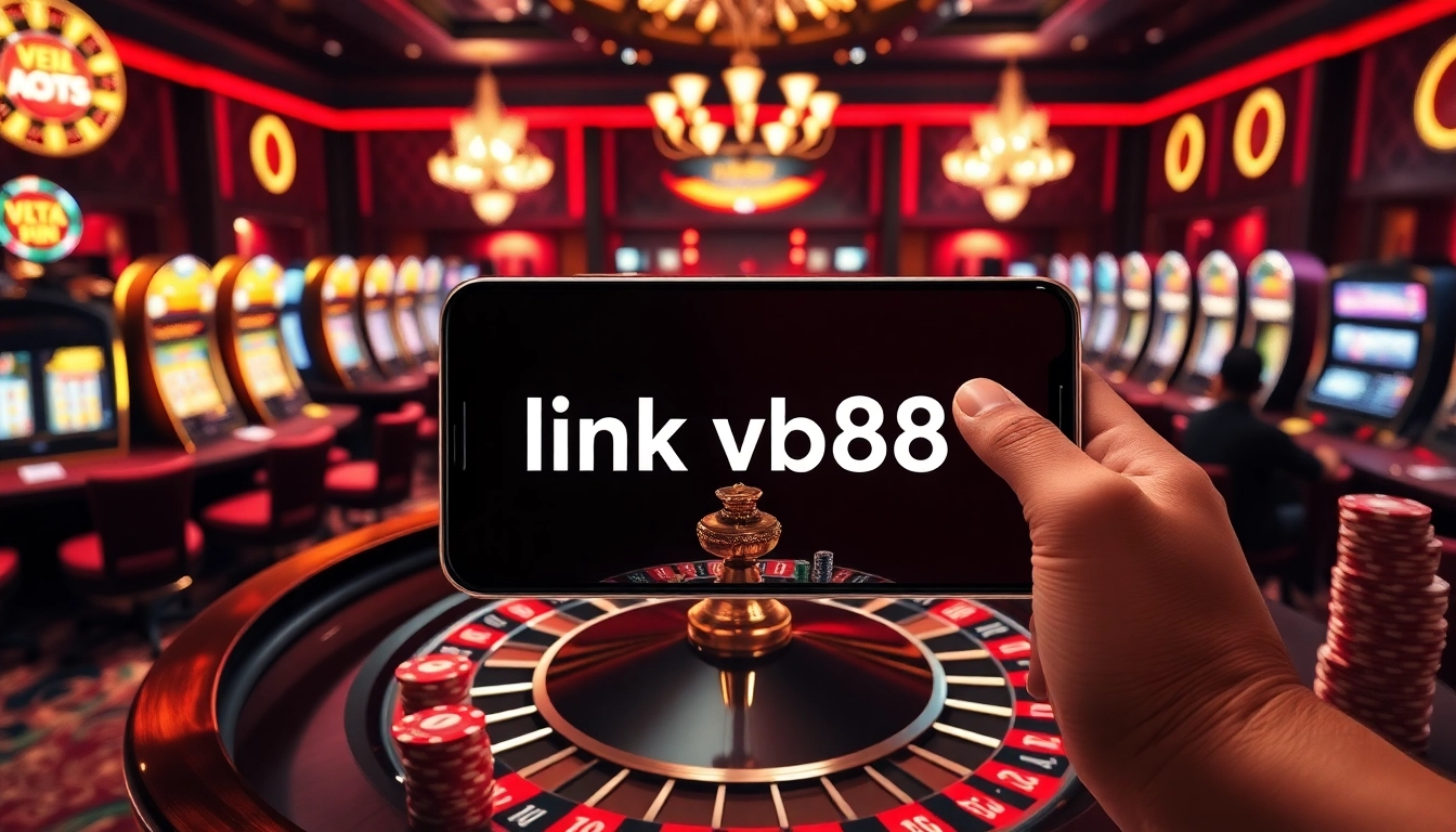 Experience the thrill of gambling with VB88's interactive casino scene featuring vibrant games and betting options.