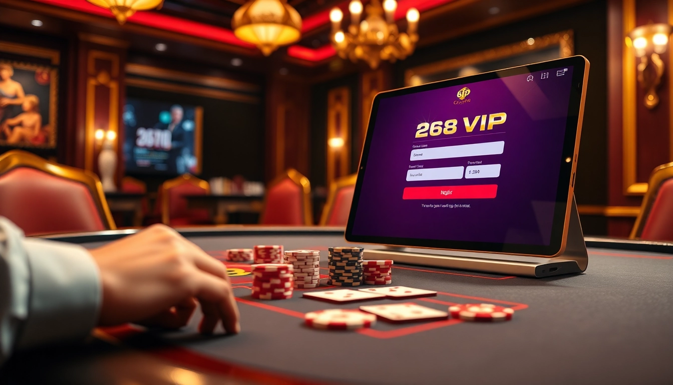 Registering at 68VIP online casino with a sleek interface and luxury elements.