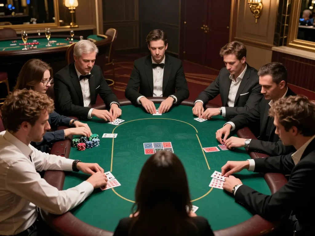 High-stakes poker game at https://rr88c.org/ with players focused and chips in play.